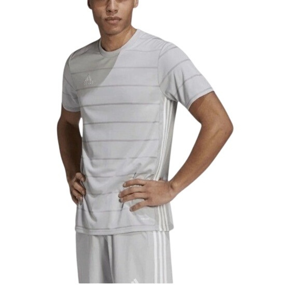 Adidas Men's Gray Campeon 21 Short Sleeve Aeroready Jersey T-shirt Size S